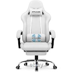 GTRACING Gaming Chair with Footrest and Ergonomic Lumbar Massage Pillow Fabric