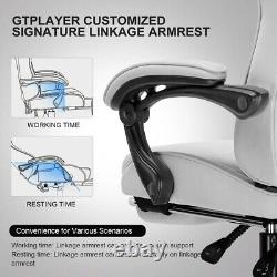 GTRACING Gaming Chair with Footrest and Ergonomic Lumbar Massage Pillow Fabric