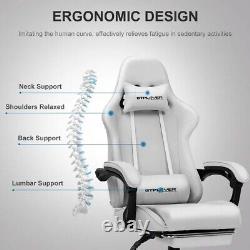 GTRACING Gaming Chair with Footrest and Ergonomic Lumbar Massage Pillow Fabric