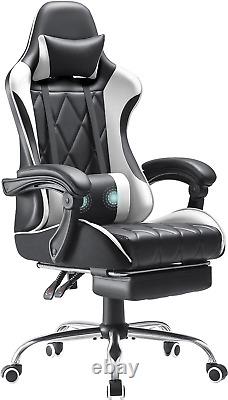 Gaming Chair, Computer Chair with Footrest and Massage Lumbar Support, Ergonomic