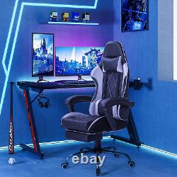 Gaming Chair, Computer Chair with Footrest and Massage Lumbar Support, Ergonomic