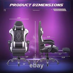 Gaming Chair, Computer Chair with Footrest and Massage Lumbar Support, Ergonomic