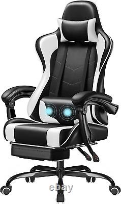 Gaming Chair Ergonomic Computer Office Desk Swivel Seat With Footrest Massage