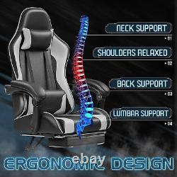 Gaming Chair Ergonomic Computer Office Desk Swivel Seat With Footrest Massage