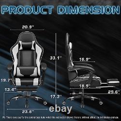 Gaming Chair Ergonomic Computer Office Desk Swivel Seat With Footrest Massage