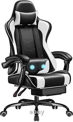 Gaming Chair Ergonomic Computer Office Desk Swivel Seat With Footrest Massage