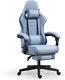 Gaming Chair Fabric with Footrest, Massage Chair with Pocket Spring Cushion