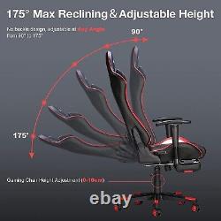 Gaming Chair Massage 7-Point Adjustable Ergonomic Office Chair with Footrest