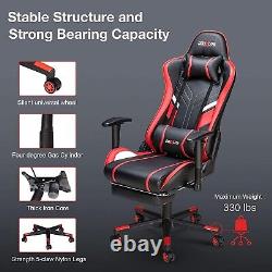 Gaming Chair Massage 7-Point Adjustable Ergonomic Office Chair with Footrest