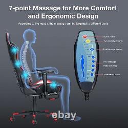 Gaming Chair Massage 7-Point Adjustable Ergonomic Office Chair with Footrest