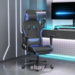 Gaming Chair Massage Computer Chair with Footrest for Office Fabric vidaXL