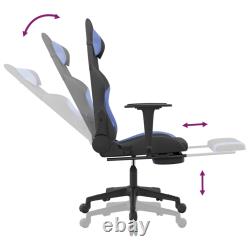 Gaming Chair Massage Computer Chair with Footrest for Office Fabric vidaXL