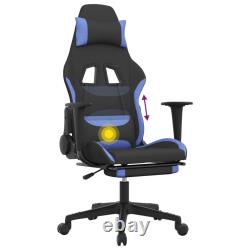 Gaming Chair Massage Computer Chair with Footrest for Office Fabric vidaXL