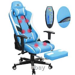 Gaming Chair Massage Ergonomic Office Chair Recliner Swivel Seat Footrest NEW