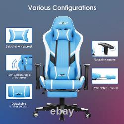 Gaming Chair Massage Ergonomic Office Chair Recliner Swivel Seat Footrest NEW