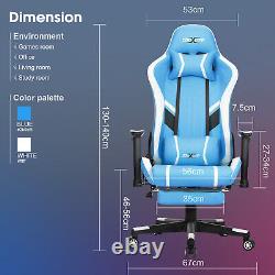 Gaming Chair Massage Ergonomic Office Chair Recliner Swivel Seat Footrest NEW