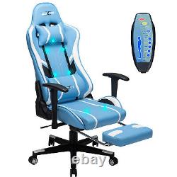 Gaming Chair Massage Ergonomic Office Chair Recliner Swivel Seat Footrest NEW