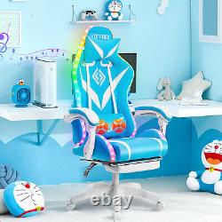 Gaming Chair Massage Speakers bluetooth Ergonomic Office Chair LED Light USA