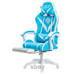 Gaming Chair Massage Speakers bluetooth Ergonomic Office Chair LED Light USA