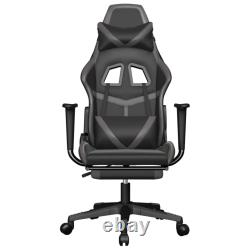 Gaming Chair Massage Swivel Gaming Chair with Footrest Faux Leather vidaXL