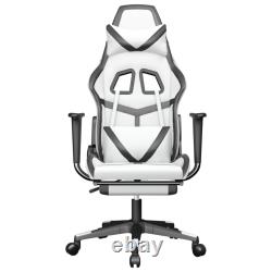 Gaming Chair Massage Swivel Gaming Chair with Footrest Faux Leather vidaXL