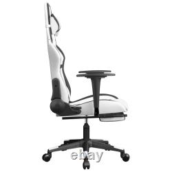 Gaming Chair Massage Swivel Gaming Chair with Footrest Faux Leather vidaXL