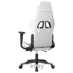 Gaming Chair Massage Swivel Gaming Chair with Footrest Faux Leather vidaXL