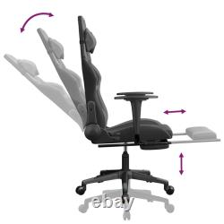 Gaming Chair Massage Swivel Gaming Chair with Footrest Faux Leather vidaXL