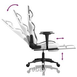 Gaming Chair Massage Swivel Gaming Chair with Footrest Faux Leather vidaXL