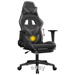 Gaming Chair Massage Swivel Gaming Chair with Footrest Faux Leather vidaXL