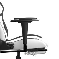 Gaming Chair Massage Swivel Gaming Chair with Footrest Faux Leather vidaXL