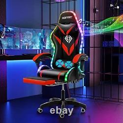 Gaming Chair Massage with Bluetooth Speakers and Led Lights Ergonomic Compute