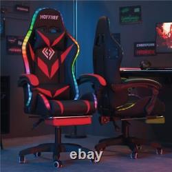 Gaming Chair Massage with Bluetooth Speakers and Led Lights Ergonomic Compute