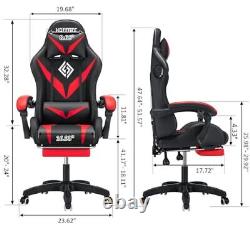 Gaming Chair Massage with Bluetooth Speakers and Led Lights Ergonomic Compute