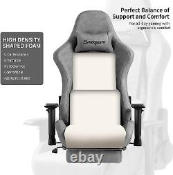 Gaming Chair Office Chair with Footrest Massage Vintage Style Retro Leather Ergo