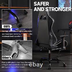 Gaming Chair Office Chair with Massage Lumbar Support, PU Leather High Back Adju