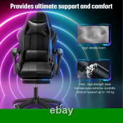 Gaming Chair Racing Recliner Executive Massage Swivel with Footrest/High-Back