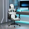 Gaming Chair Swivel Massage Gaming Chair with Footrest Faux Leather vidaXL