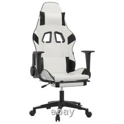 Gaming Chair Swivel Massage Gaming Chair with Footrest Faux Leather vidaXL