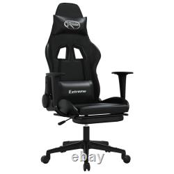 Gaming Chair Swivel Massage Gaming Chair with Footrest Faux Leather vidaXL