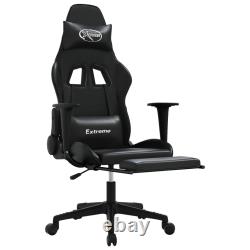 Gaming Chair Swivel Massage Gaming Chair with Footrest Faux Leather vidaXL