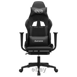 Gaming Chair Swivel Massage Gaming Chair with Footrest Faux Leather vidaXL