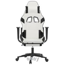 Gaming Chair Swivel Massage Gaming Chair with Footrest Faux Leather vidaXL