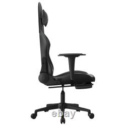 Gaming Chair Swivel Massage Gaming Chair with Footrest Faux Leather vidaXL