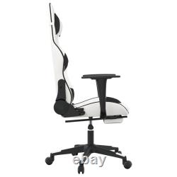 Gaming Chair Swivel Massage Gaming Chair with Footrest Faux Leather vidaXL