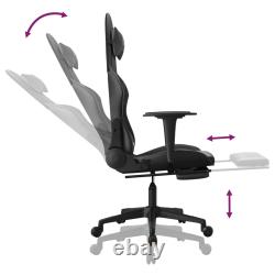 Gaming Chair Swivel Massage Gaming Chair with Footrest Faux Leather vidaXL