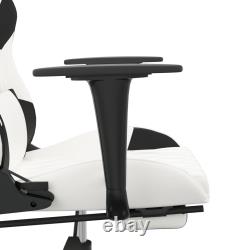 Gaming Chair Swivel Massage Gaming Chair with Footrest Faux Leather vidaXL