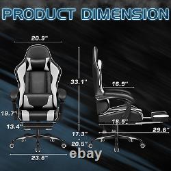 Gaming Chair, Video Game Chair with Footrest and Massage Lumbar Support, Ergonom