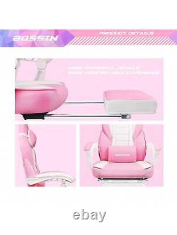 Gaming Chair With Massage, Ergonomic Heavy Duty Design, Gamer Chair Footrest