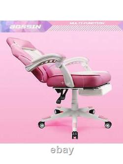 Gaming Chair With Massage, Ergonomic Heavy Duty Design, Gamer Chair Footrest